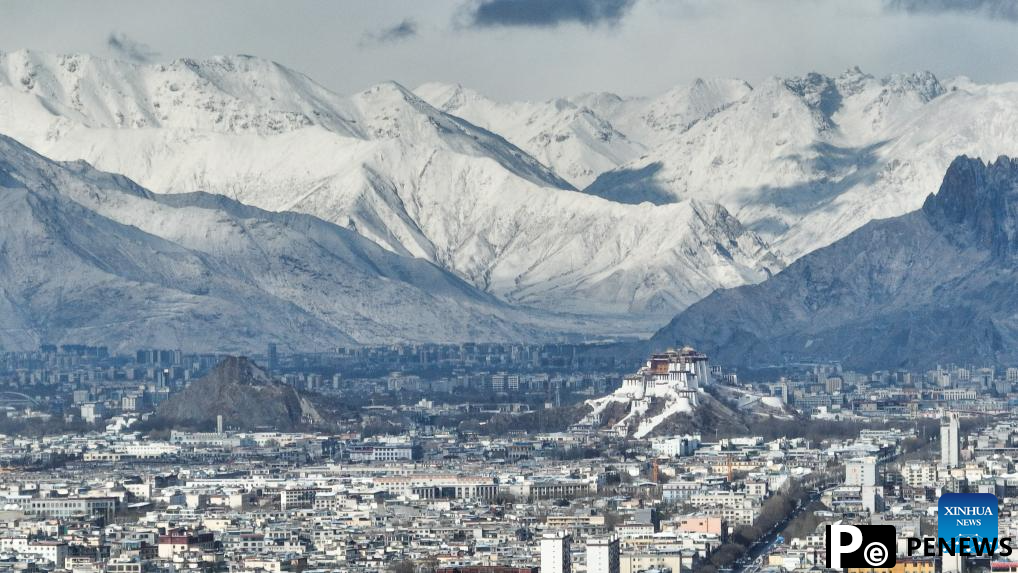 Snow scenery in Lhasa, China