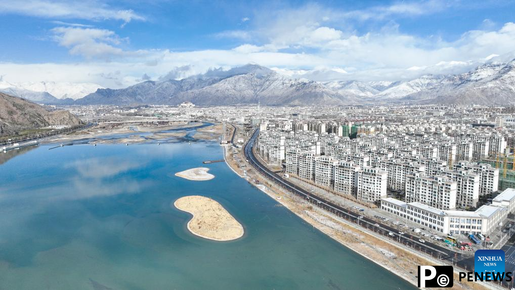 Snow scenery in Lhasa, China