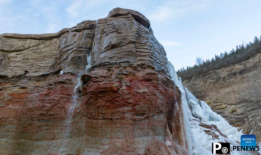 Scenery of Ruhe waterfall in NW China