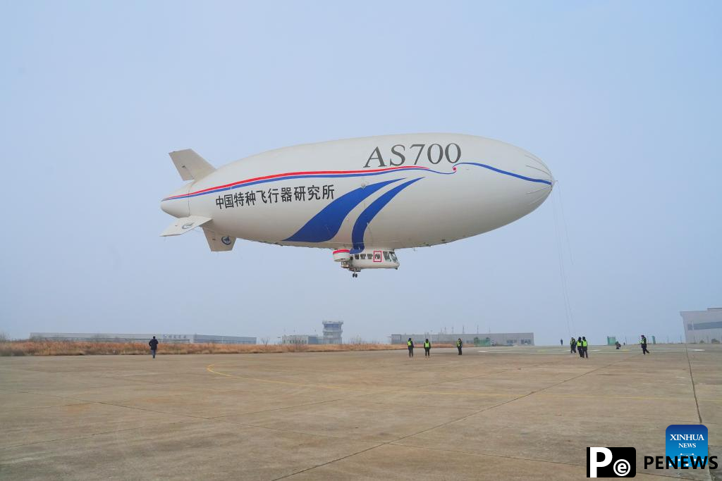 developed AS700D electric manned airship completes maiden flight