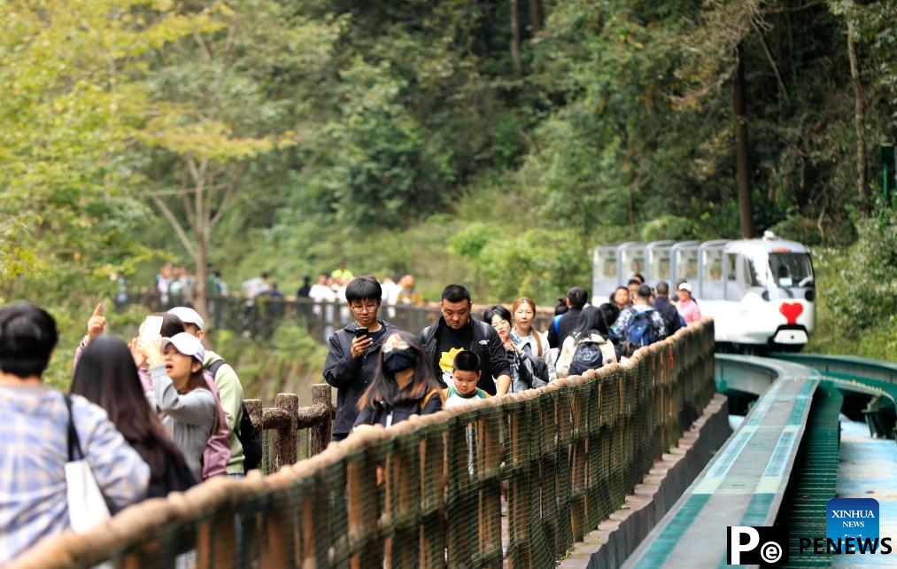 Tourists visit Zhangjiajie National Forest Park in China