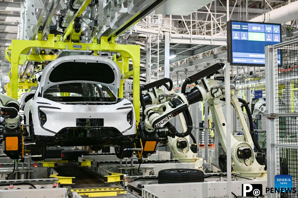 A glimpse of new energy vehicle factory in China