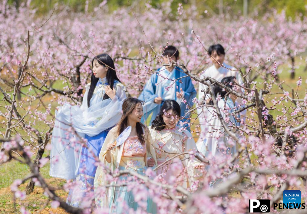 People enjoy scenery of blossoms across China