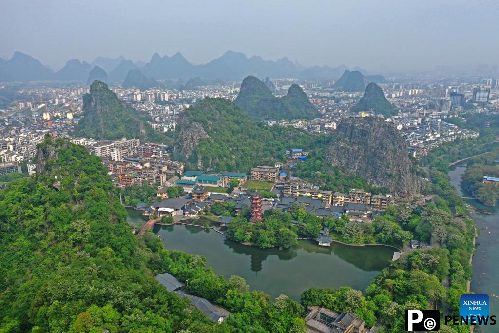 A glimpse of breathtaking landscape in Guilin, S China