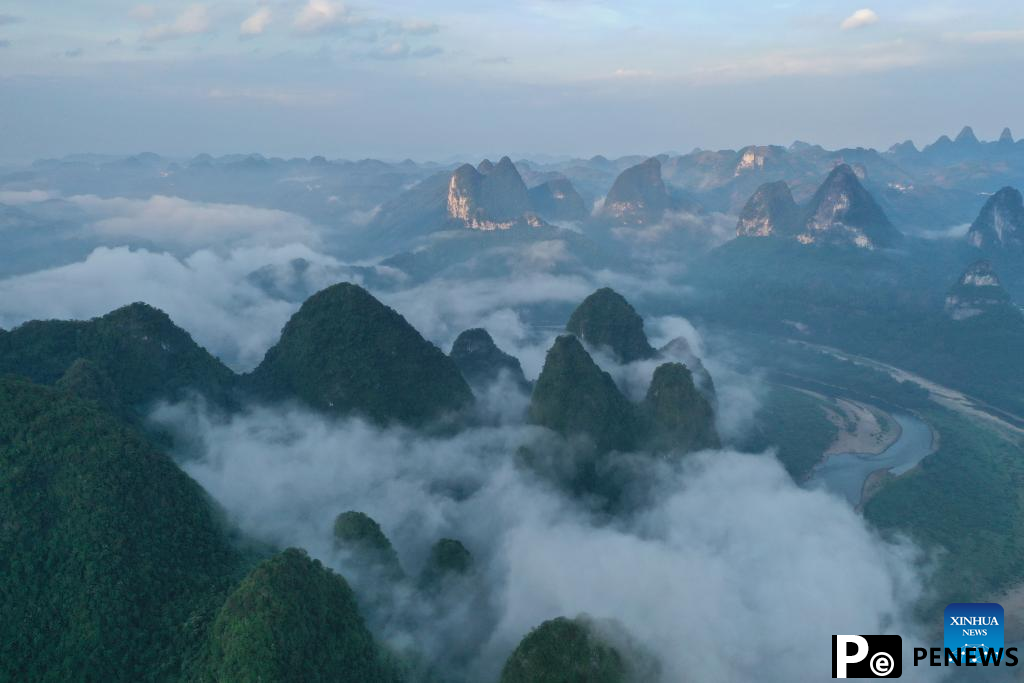 A glimpse of breathtaking landscape in Guilin, S China