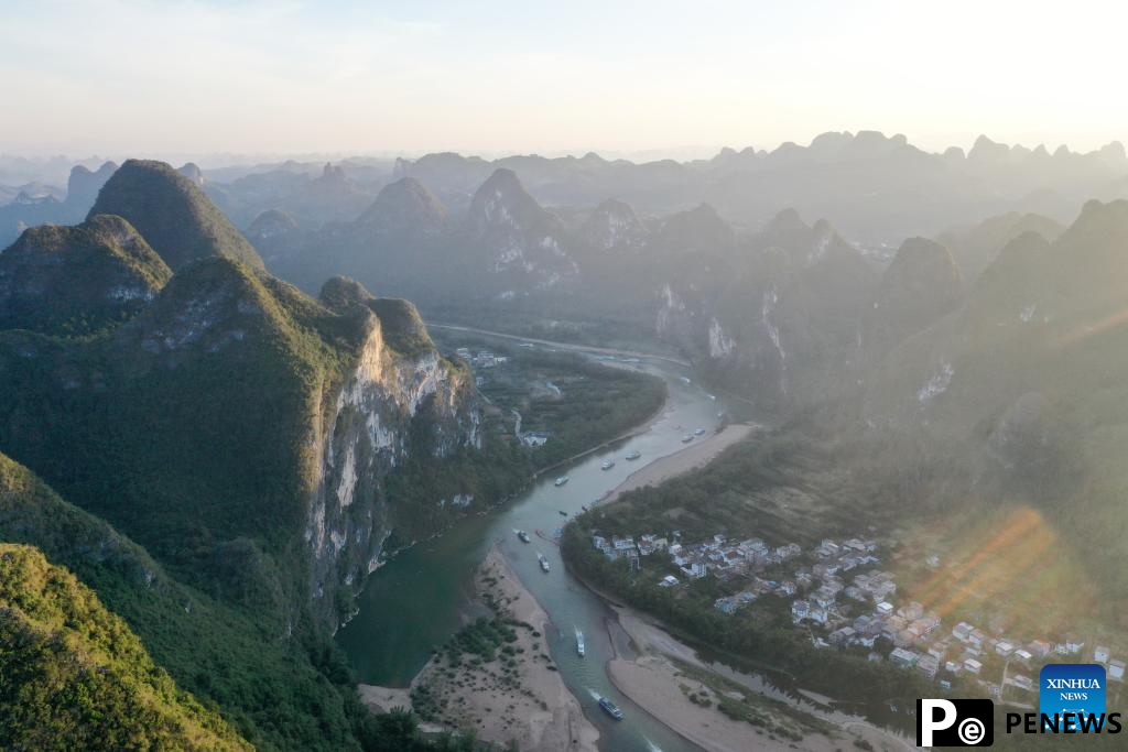 A glimpse of breathtaking landscape in Guilin, S China