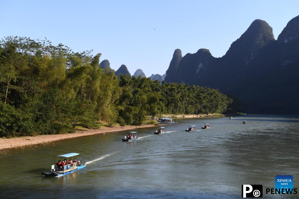 A glimpse of breathtaking landscape in Guilin, S China