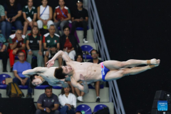 Highlights of men's synchronized 3m springboard at Diving World Cup