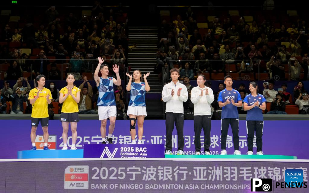 Highlights of mixed doubles event at Badminton Asia Championships 2025