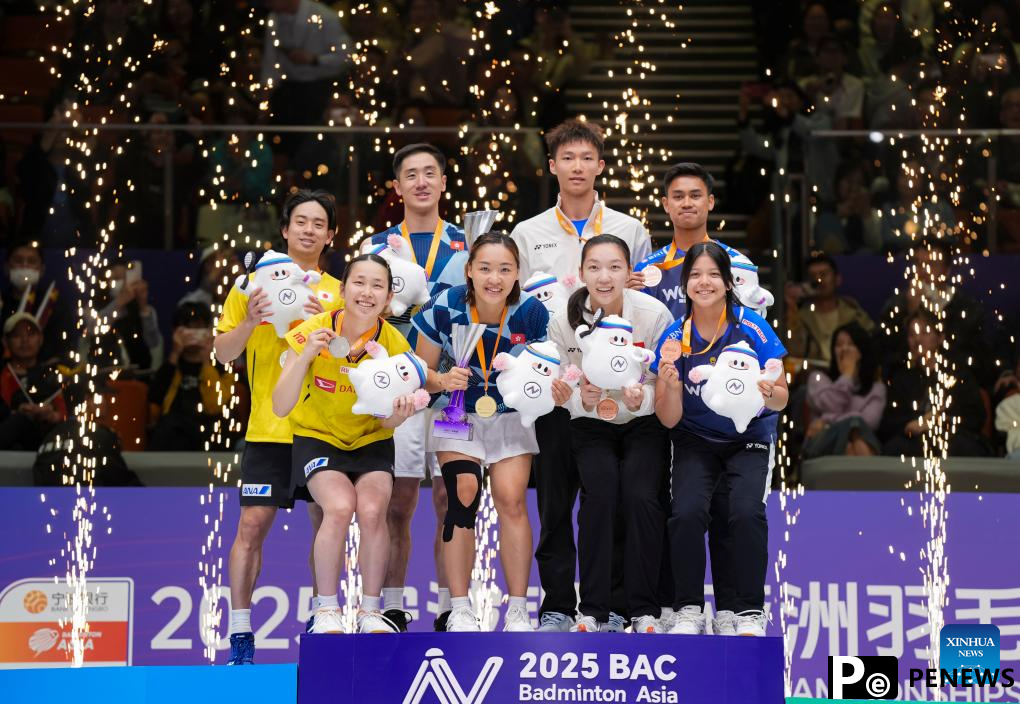 Highlights of mixed doubles event at Badminton Asia Championships 2025