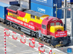 Regular freight train route links China's Chongqing with Central Asia