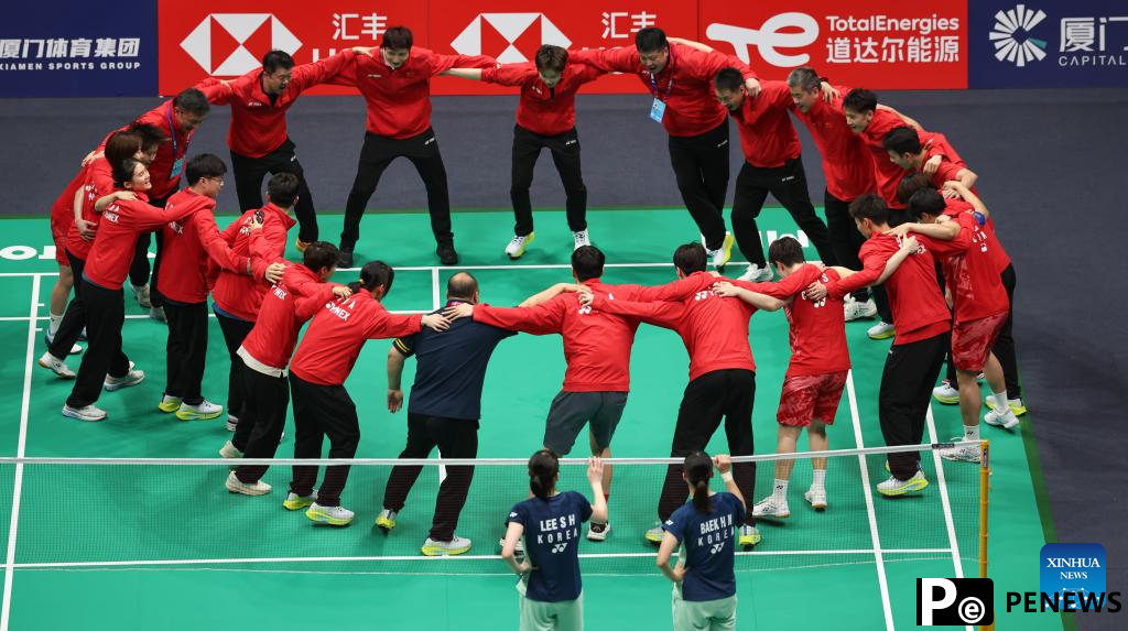 China beats S. Korea to clinch 14th Sudirman Cup title