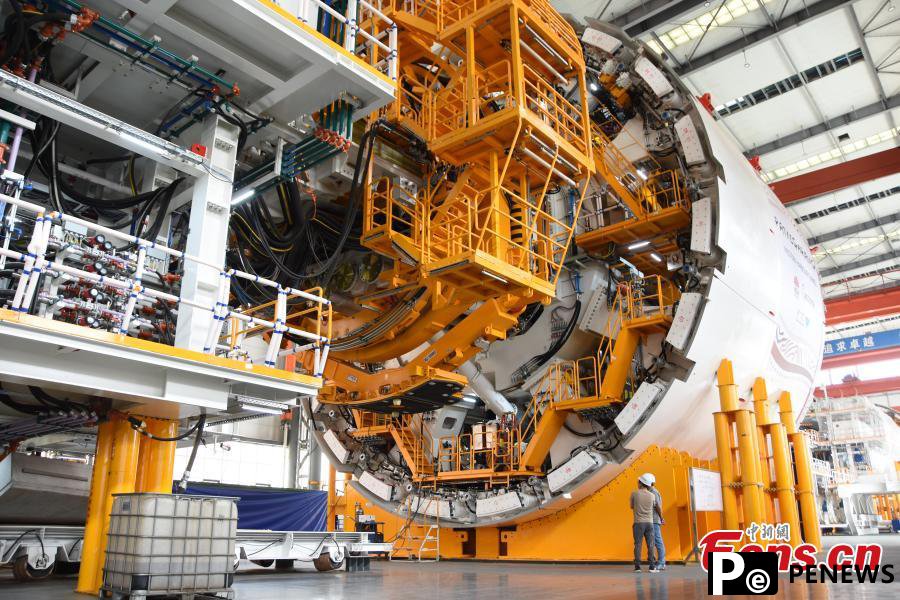 A close look at largest shield tunneling machine to be exported by China