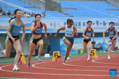 In pics: women's 200m preliminary at 3rd Belt and Road Athletics Invitational Meeting