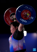 Li Yan of China wins gold in women's +87kg competition at 2025 Asian Weightlifting Championships