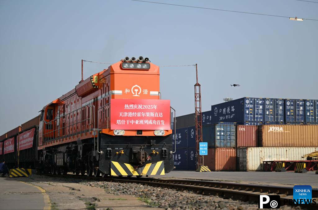 Central Asia freight train departs from Tianjin Port to Tashkent
