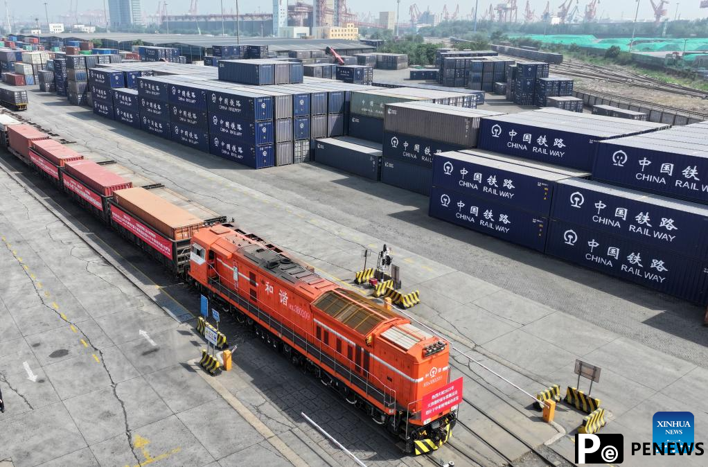 Central Asia freight train departs from Tianjin Port to Tashkent