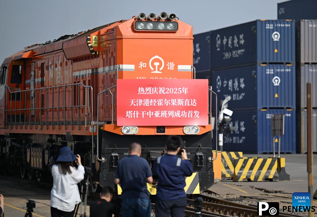 Central Asia freight train departs from Tianjin Port to Tashkent