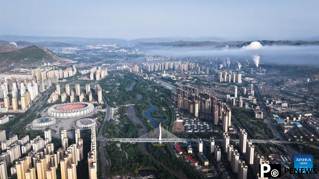 Sunrise scenery in Xining, China