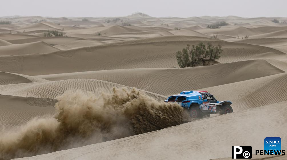 Stage 2 of Taklimakan Rally held in Alaer, China