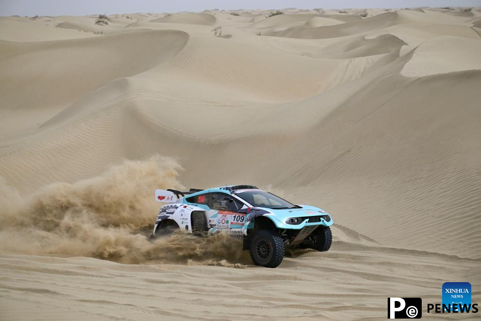 Stage 2 of Taklimakan Rally held in Alaer, China