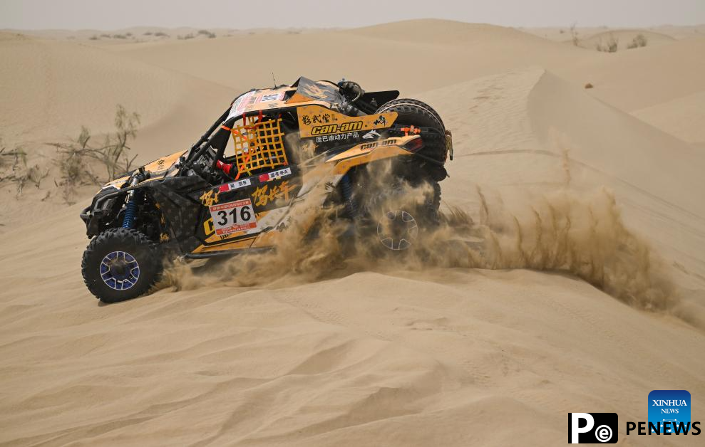 Stage 2 of Taklimakan Rally held in Alaer, China