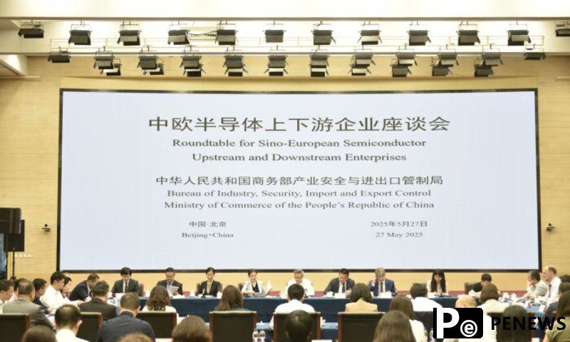 A roundtable for the Chinese-European semiconductor upstream and downstream enterprises is held in Beijing on May 27, 2025. Photo: Ministry of Commerce