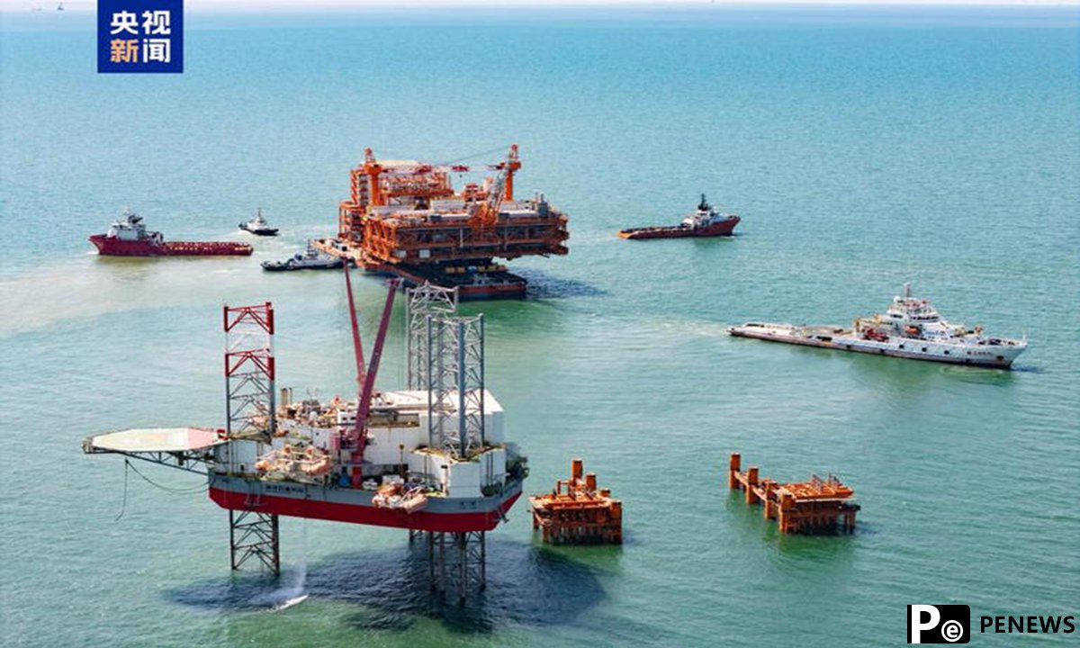 breaking offshore processing platform in Bohai Sea