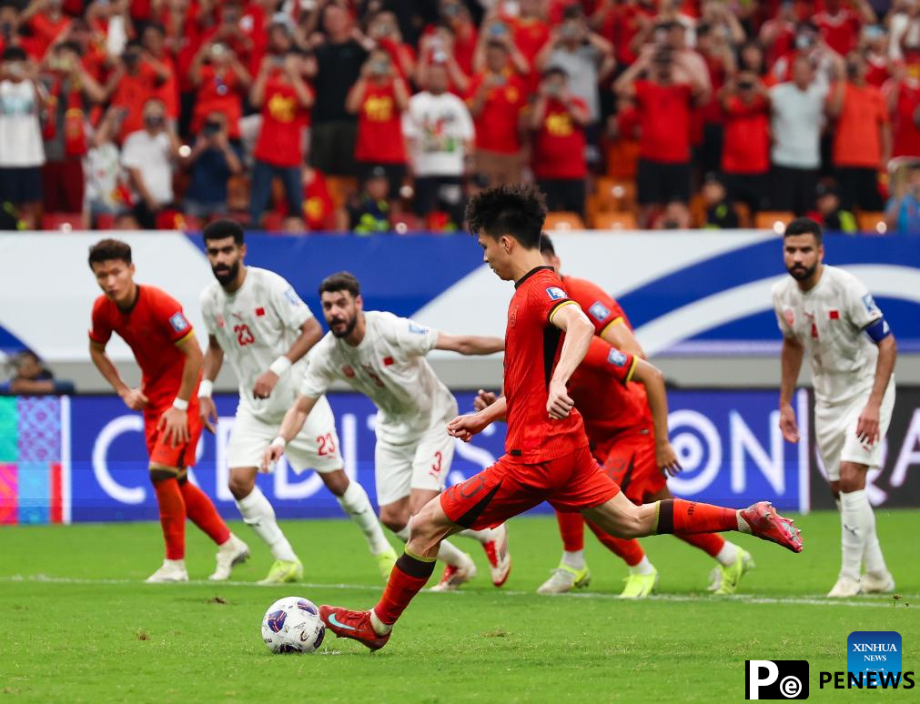 China scores sole goal in penalty against Bahrain to end World Cup qualifying campaign